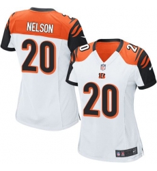 Nike Bengals #20 Reggie Nelson White Womens Stitched NFL Elite Jersey