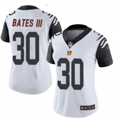 Nike Bengals #30 Jessie Bates III White Womens Stitched NFL Limited Rush Jersey