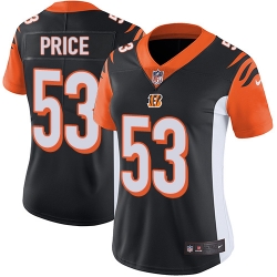 Nike Bengals #53 Billy Price Black Team Color Womens Stitched NFL Vapor Untouchable Limited Jersey