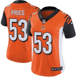 Nike Bengals #53 Billy Price Orange Alternate Womens Stitched NFL Vapor Untouchable Limited Jersey