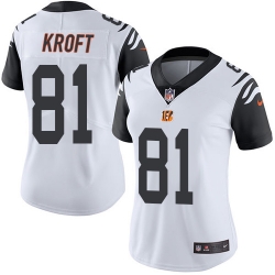 Nike Bengals #81 Tyler Kroft White Womens Stitched NFL Limited Rush Jersey
