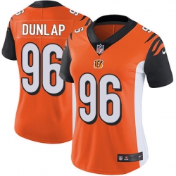 Nike Bengals #96 Carlos Dunlap Orange Alternate Womens Stitched NFL Vapor Untouchable Limited Jersey