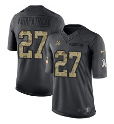 Nike Bengals #27 Dre Kirkpatrick Black Youth Stitched NFL Limited 2016 Salute to Service Jersey