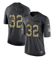Nike Bengals #32 Jeremy Hill Black Youth Stitched NFL Limited 2016 Salute to Service Jersey