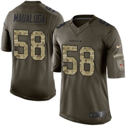 Nike Bengals #58 Rey Maualuga Green Youth Stitched NFL Limited Salute to Service Jersey