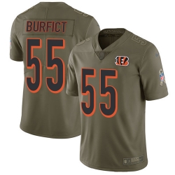 Youth Nike Bengals #55 Vontaze Burfict Olive Stitched NFL Limited 2017 Salute to Service Jersey
