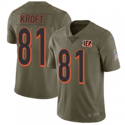 Youth Nike Bengals #81 Tyler Kroft Olive Stitched NFL Limited 2017 Salute to Service Jersey
