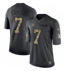 Youth Nike Cincinnati Bengals 7 Boomer Esiason Limited Black 2016 Salute to Service NFL Jersey