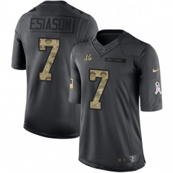 Youth Nike Cincinnati Bengals 7 Boomer Esiason Limited Black 2016 Salute to Service NFL Jersey