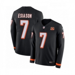Youth Nike Cincinnati Bengals 7 Boomer Esiason Limited Black Therma Long Sleeve NFL Jersey