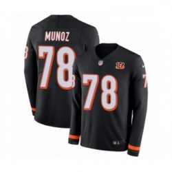 Youth Nike Cincinnati Bengals 78 Anthony Munoz Limited Black Therma Long Sleeve NFL Jersey