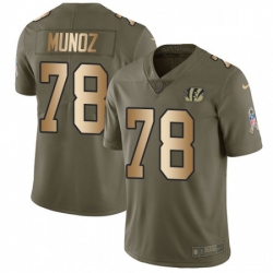 Youth Nike Cincinnati Bengals 78 Anthony Munoz Limited OliveGold 2017 Salute to Service NFL Jersey
