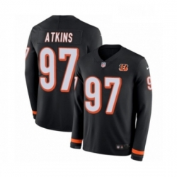 Youth Nike Cincinnati Bengals 97 Geno Atkins Limited Black Therma Long Sleeve NFL Jersey