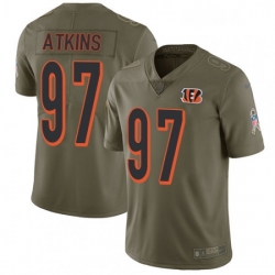 Youth Nike Cincinnati Bengals 97 Geno Atkins Limited Olive 2017 Salute to Service NFL Jersey