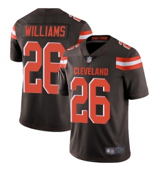 Browns 26 Greedy Williams Brown Team Color Men Stitched Football Vapor Untouchable Limited Jersey