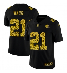 Cleveland Browns 21 Denzel Ward Men Nike Leopard Print Fashion Vapor Limited NFL Jersey Black