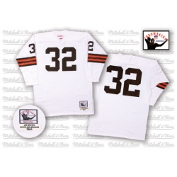 Cleveland Browns 32 Jim Brown white throwback
