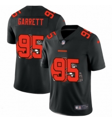 Cleveland Browns 95 Myles Garrett Men Nike Team Logo Dual Overlap Limited NFL Jersey Black