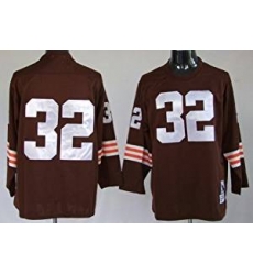 Jim Brown #32 Cleveland Browns Throwback Long Sleeve Jersey