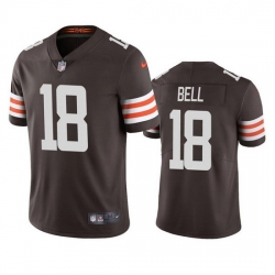 Men Cleveland Browns 18 David Bell Brown Vapor Untouchable Limited Stitched Jersey