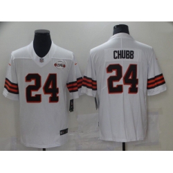 Men Cleveland Browns 24 Chubb White 1946 Nike Vapor Untouchable Limited 2021 NFL Jersey