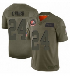 Men Cleveland Browns 24 Nick Chubb Limited Camo 2019 Salute to Service Football Jersey