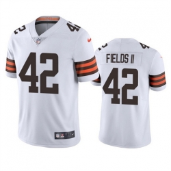 Men Cleveland Browns 42 Tony Fields II White Vapor Untouchable Limited Stitched Jersey