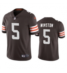 Men Cleveland Browns 5 Jameis Winston Brown Vapor Limited Stitched Football Jersey