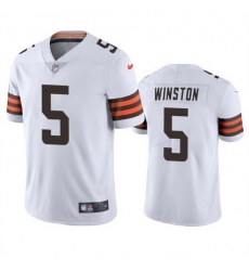 Men Cleveland Browns 5 Jameis Winston White Vapor Limited Stitched Football Jersey