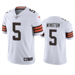 Men Cleveland Browns 5 Jameis Winston White Vapor Limited Stitched Football Jersey