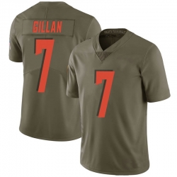 Men Cleveland Browns 7 Jamie Gillan Green Limited 2017 Salute to Service Nike Jersey