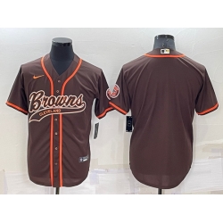 Men Cleveland Browns Blank Brown Stitched Jersey