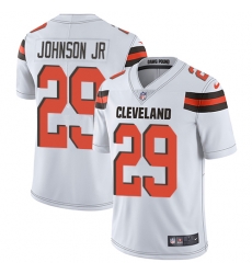 Men Nike Browns #29 Duke Johnson Jr White Stitched NFL Vapor Untouchable Limited Jersey