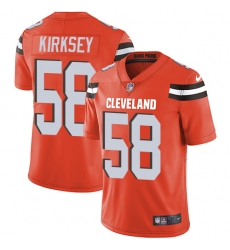 Men Nike Browns #58 Christian Kirksey Orange Alternate Stitched NFL Vapor Untouchable Limited Jersey