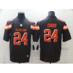 Men Nike Cleveland Browns 24 Nick Chubb Brown Vapor Untouchable Limited Jersey
