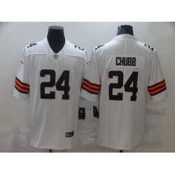 Men Nike Cleveland Browns 24 Nick Chubb White 2020 New Vapor Untouchable Limited Jersey