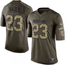 Mens Cleveland Browns 23 Joe Haden Nike Green Salute To Service Limited Jersey