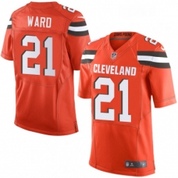 Mens Nike Cleveland Browns 21 Denzel Ward Elite Orange Alternate NFL Jersey