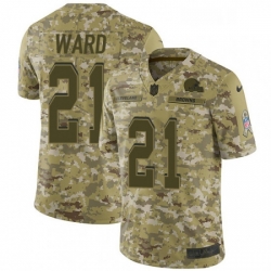 Mens Nike Cleveland Browns 21 Denzel Ward Limited Camo 2018 Salute to Service NFL Jersey