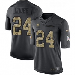 Mens Nike Cleveland Browns 24 Nick Chubb Limited Black 2016 Salute to Service NFL Jersey