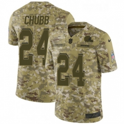 Mens Nike Cleveland Browns 24 Nick Chubb Limited Camo 2018 Salute to Service NFL Jersey