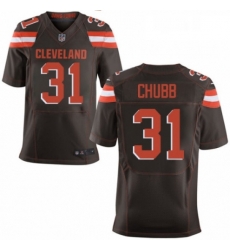 Mens Nike Cleveland Browns 31 Nick Chubb Elite Brown Team Color NFL Jersey