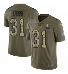 Mens Nike Cleveland Browns 31 Nick Chubb Limited OliveCamo 2017 Salute to Service NFL Jersey