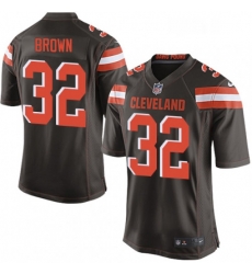 Mens Nike Cleveland Browns 32 Jim Brown Game Brown Team Color NFL Jersey