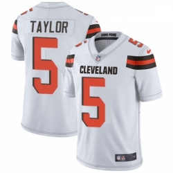 Mens Nike Cleveland Browns 5 Tyrod Taylor White Vapor Untouchable Limited Player NFL Jersey