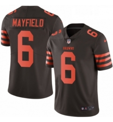Mens Nike Cleveland Browns 6 Baker Mayfield Elite Brown Rush Vapor Untouchable NFL Jersey