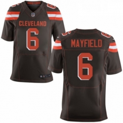 Mens Nike Cleveland Browns 6 Baker Mayfield Elite Brown Team Color NFL Jersey