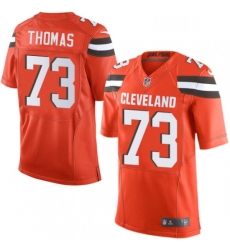 Mens Nike Cleveland Browns 73 Joe Thomas Elite Orange Alternate NFL Jersey