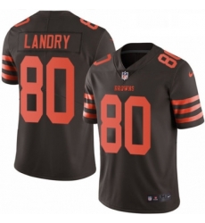Mens Nike Cleveland Browns 80 Jarvis Landry Limited Brown Rush Vapor Untouchable NFL Jersey