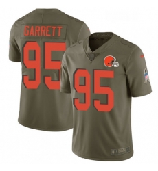 Mens Nike Cleveland Browns 95 Myles Garrett Limited Olive 2017 Salute to Service NFL Jersey